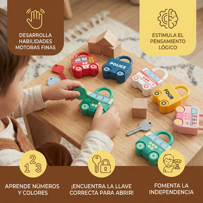 Juguete montessori llave y cerradura – Colores y patrones