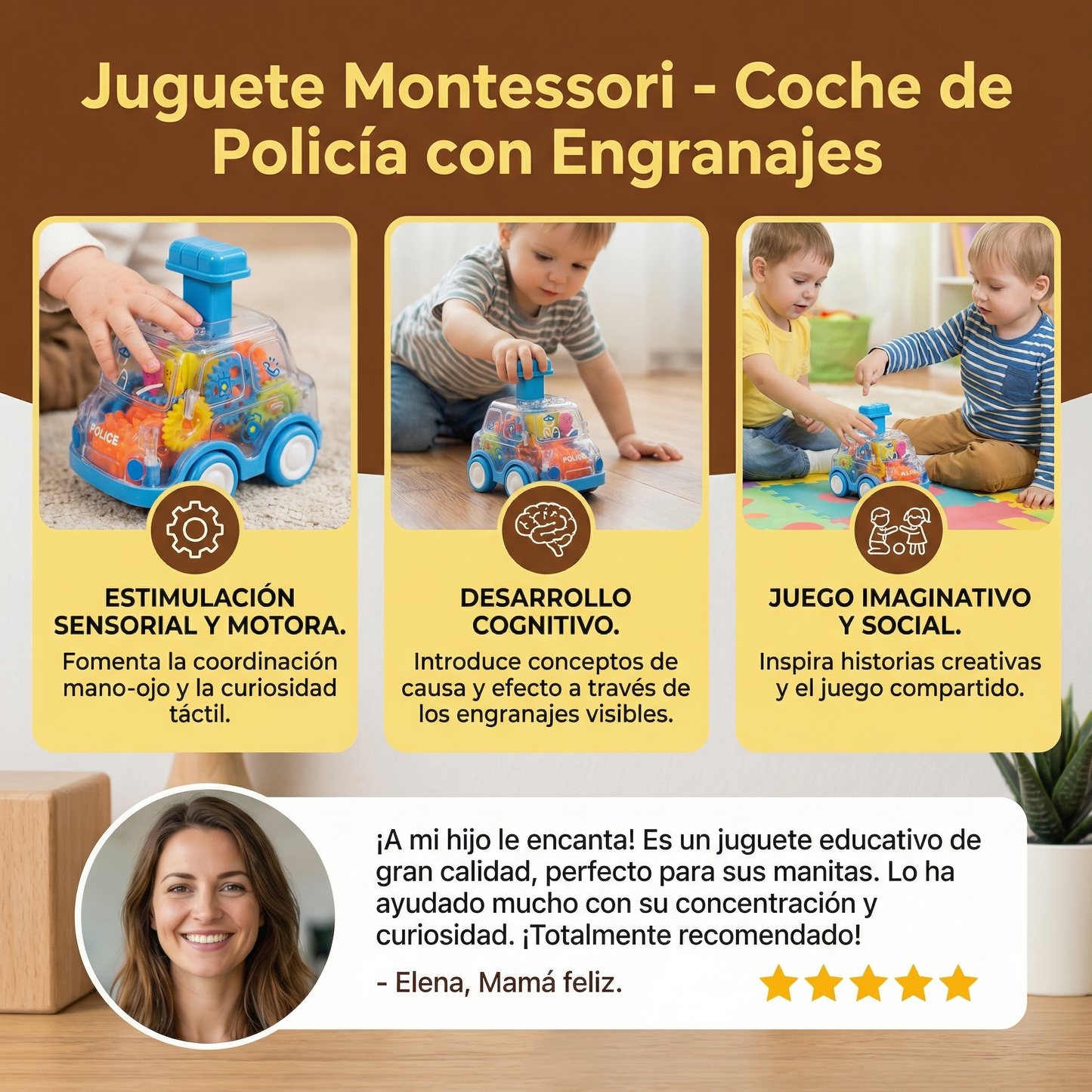 ¡Presiona y avanza – Coches de engranajes!