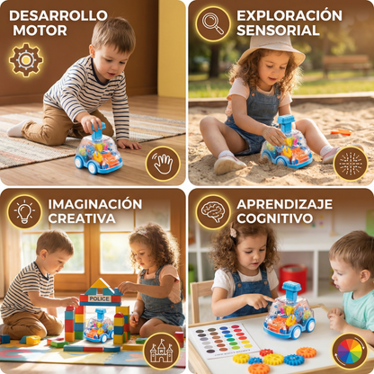 ¡Presiona y avanza – Coches de engranajes!