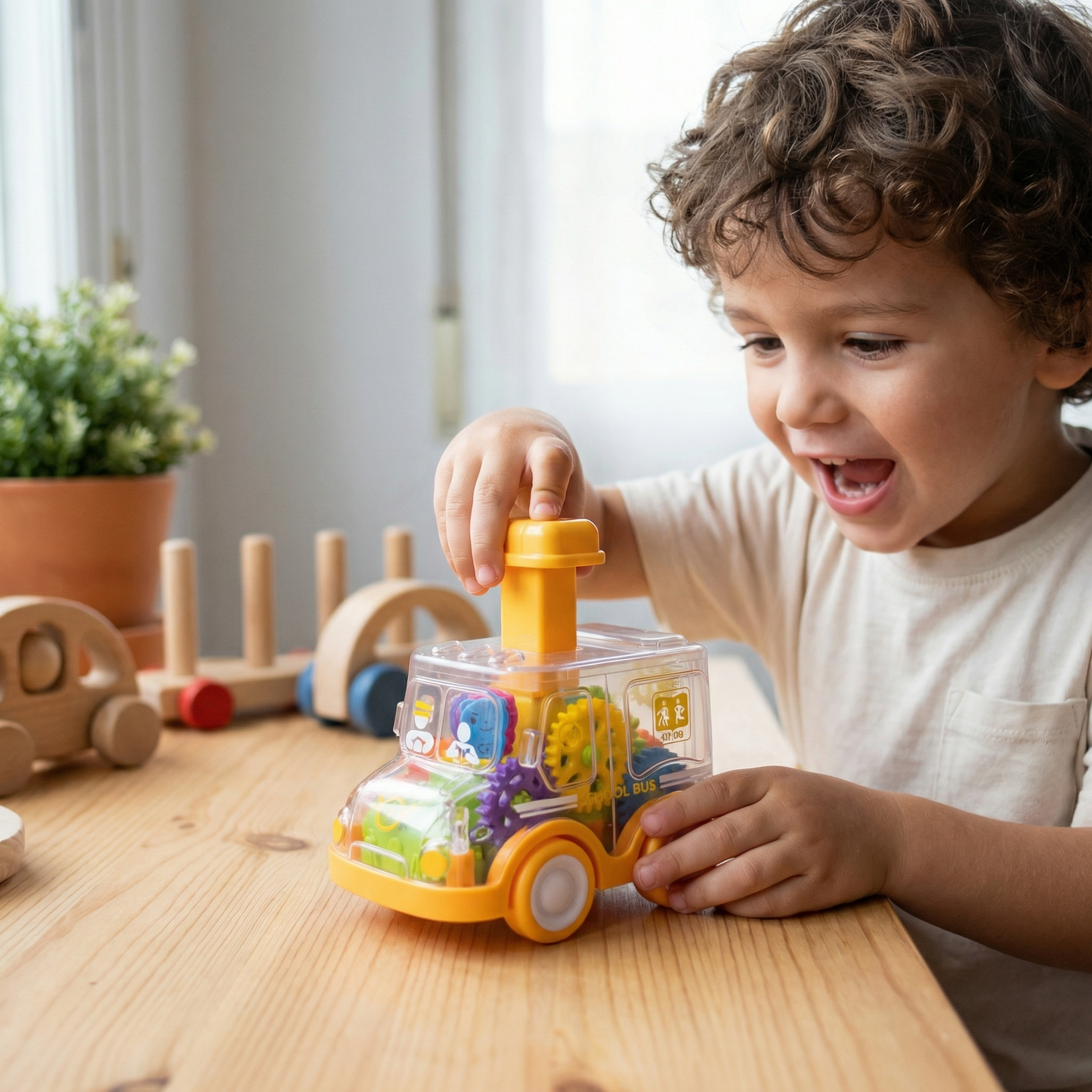 ¡Presiona y avanza – Coches de engranajes!