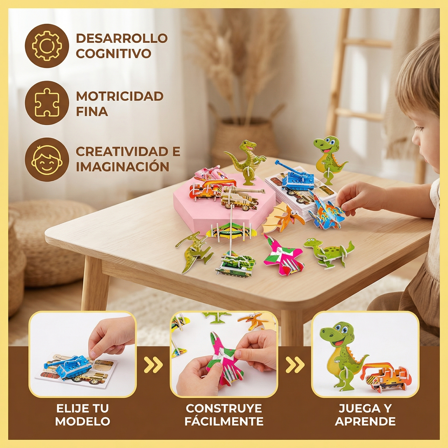 Set de rompecabezas 3D de dibujos animados para niños