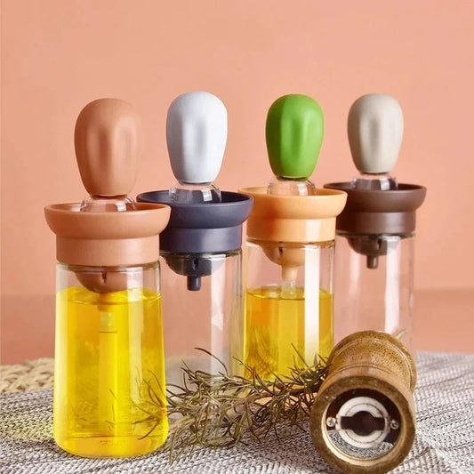 Dispensador De Aceite Con Cepillo De Silicona - Dosificación Precisa Y Fácil De Usar Para Cocinar Y Asar
