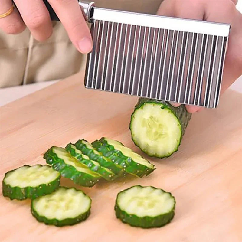 Cuchillo Para Verduras De Acero Inoxidable - Cuchillo De Sierra Para Patatas Fritas Y Verduras