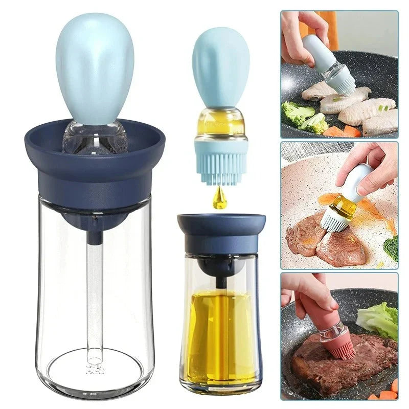 Dispensador De Aceite Con Cepillo De Silicona - Dosificación Precisa Y Fácil De Usar Para Cocinar Y Asar