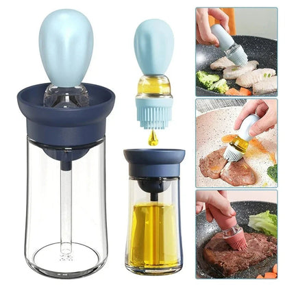 Dispensador De Aceite Con Cepillo De Silicona - Dosificación Precisa Y Fácil De Usar Para Cocinar Y Asar