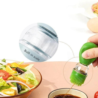 Dispensador De Aceite Con Cepillo De Silicona - Dosificación Precisa Y Fácil De Usar Para Cocinar Y Asar