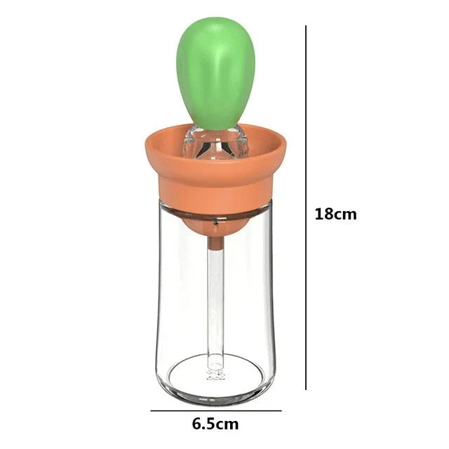 Dispensador De Aceite Con Cepillo De Silicona - Dosificación Precisa Y Fácil De Usar Para Cocinar Y Asar