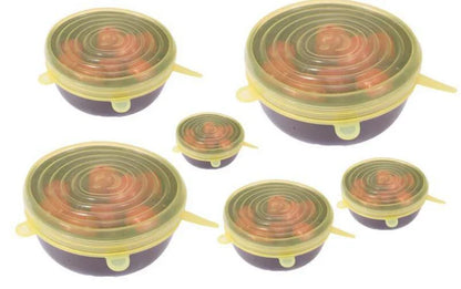 Juego De 6 Piezas De Tapas Flexibles De Silicona