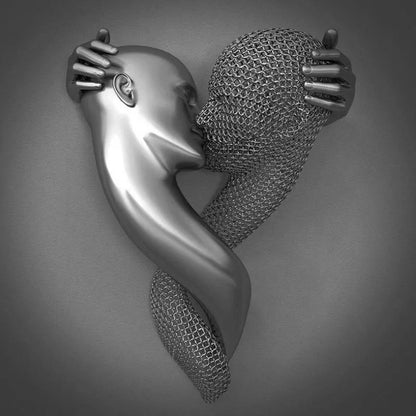 Lienzo De Amor Con Elegante Figura Metálica De Diseño Moderno