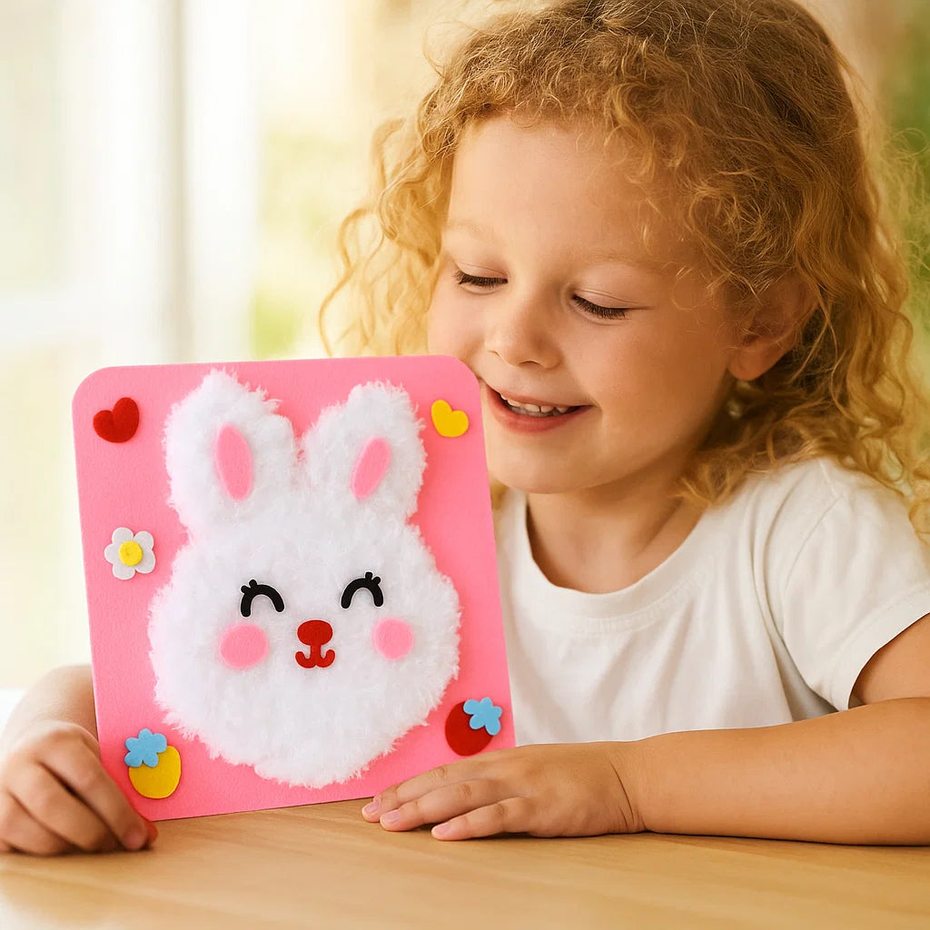Kit de manualidades de animales DIY para niños ⎜ Set de materiales creativos hechos a mano con pegatinas de dibujos animados