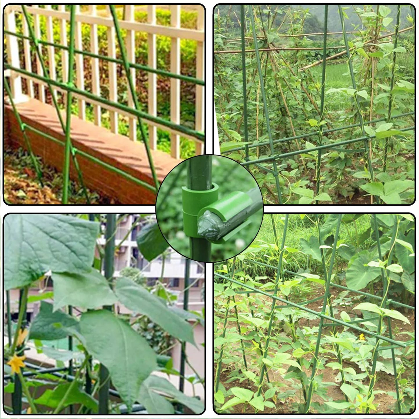 Pinza de Soporte de Plantas para Vallas de Jardín - Práctico Soporte de Pinza para Postes y Mallas