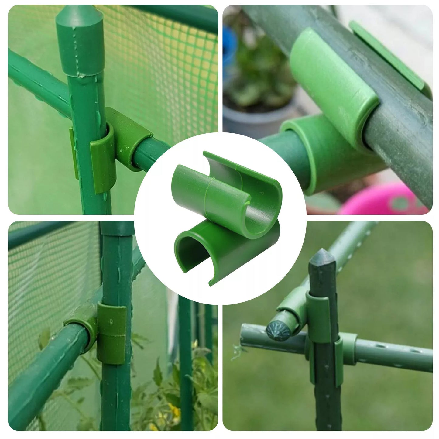 Pinza de Soporte de Plantas para Vallas de Jardín - Práctico Soporte de Pinza para Postes y Mallas