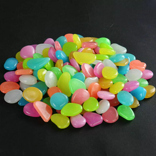 Piedras Luminosas para Jardín y Decoración - Guijarros Fosforescentes en Varios Colores