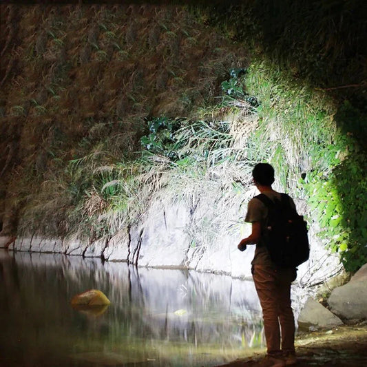 Potente Linterna Led Con Zoom Lámpara De Camping Usb Recargable