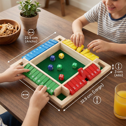 Juego familiar Shut The Box – Set para 4 Jugadores