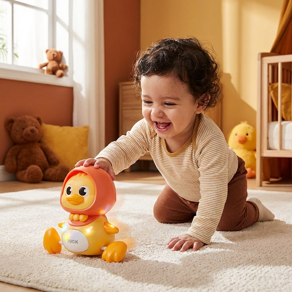 Familia de Patitos Juguete para Gatear y Aprender con Música para Bebés