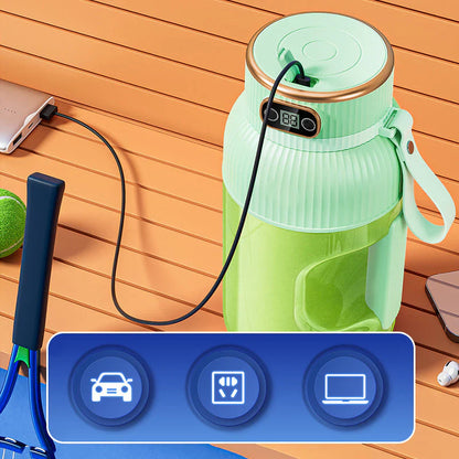 Batidora Multifunción Portátil Con Doble Tapa Y Función De Carga Usb - Para Batidos Y Almacenamiento De Alimentos Para Batidos Y Almacenamiento De Alimentos