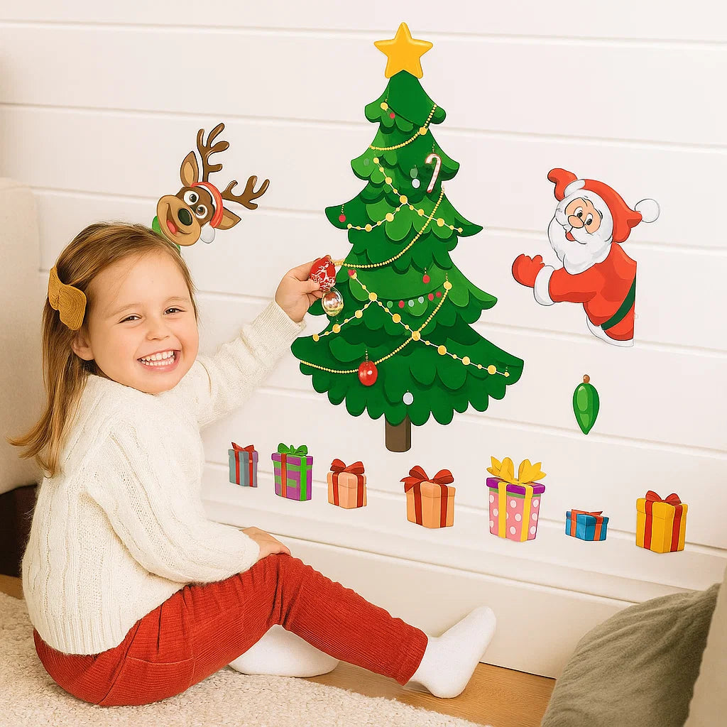 Conjunto navideño Montessori de pegatinas magnéticas para decorar tú mismo