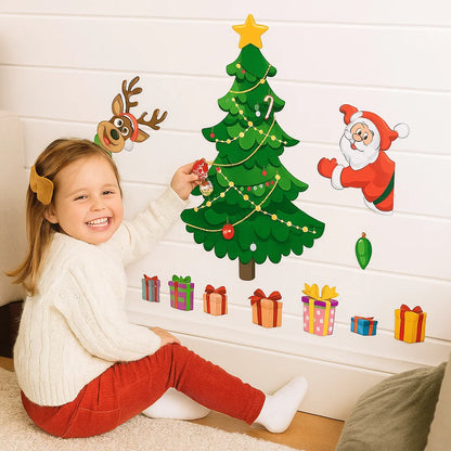 Conjunto navideño Montessori de pegatinas magnéticas para decorar tú mismo