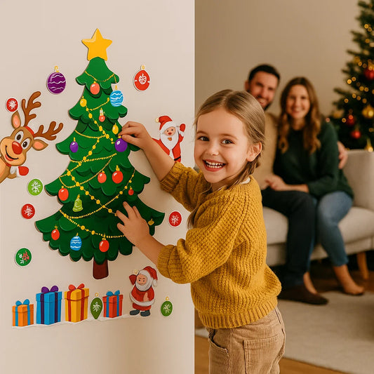 Conjunto navideño Montessori de pegatinas magnéticas para decorar tú mismo