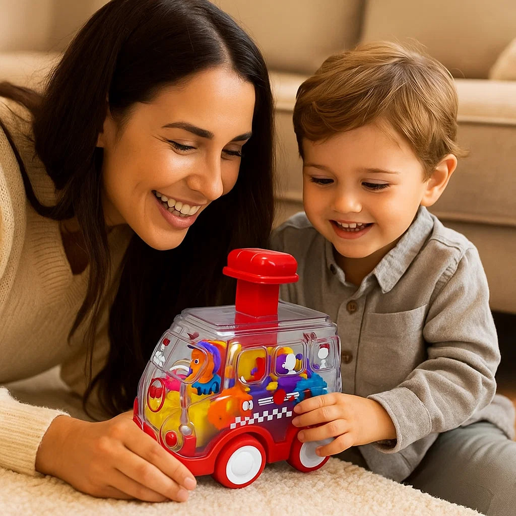 ¡Presiona y avanza – Coches de engranajes!