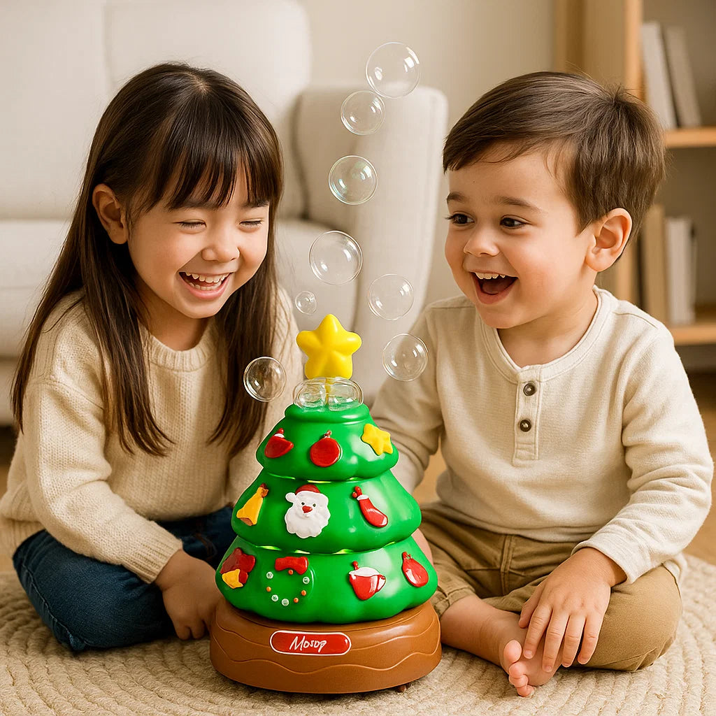 Árbol de navidad musical con burbujas y pegatinas para decorar