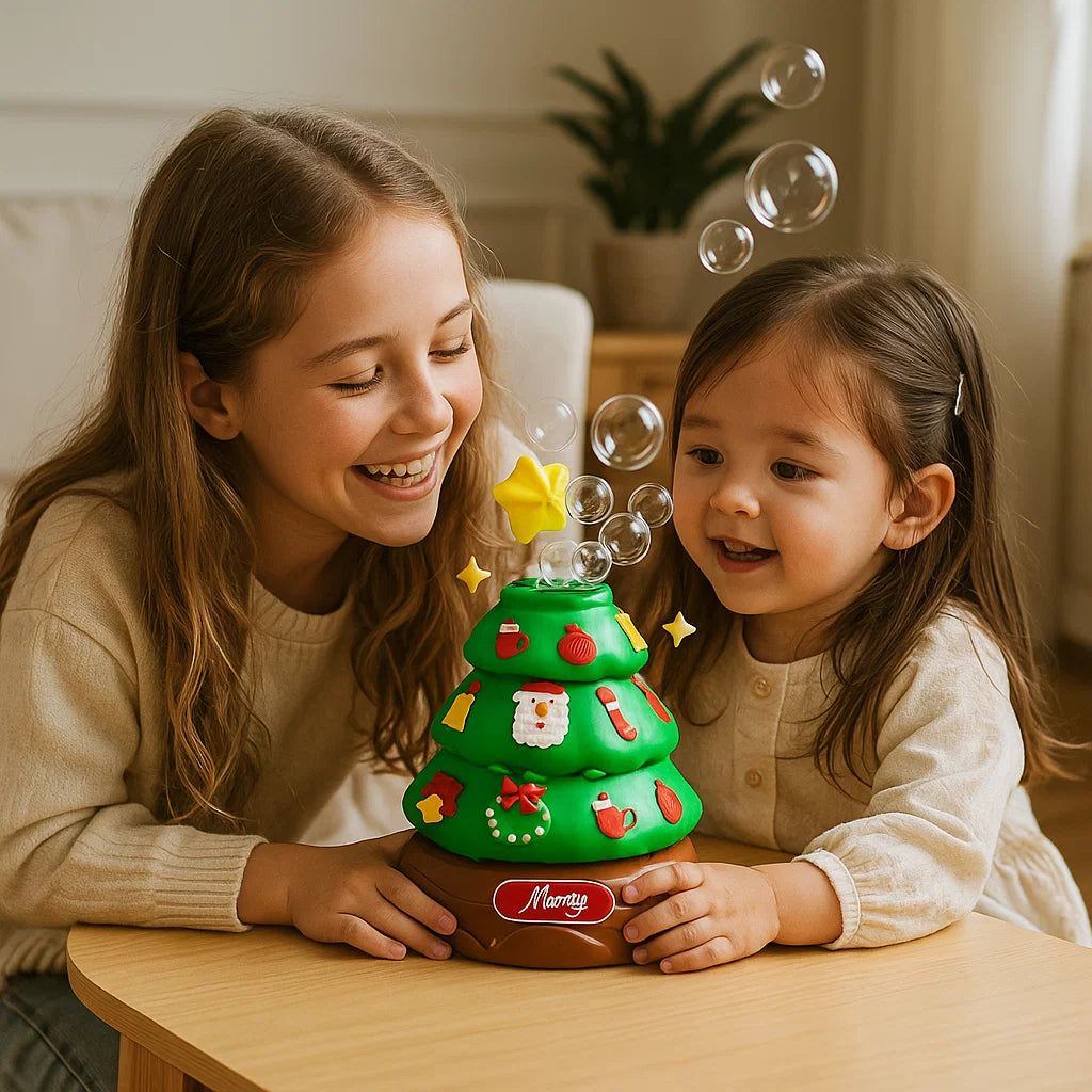 Árbol de navidad musical con burbujas y pegatinas para decorar