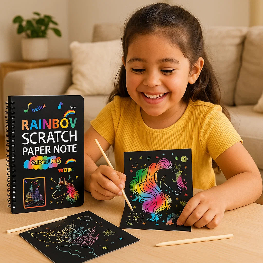 Papel mágico para rascar arcoíris
