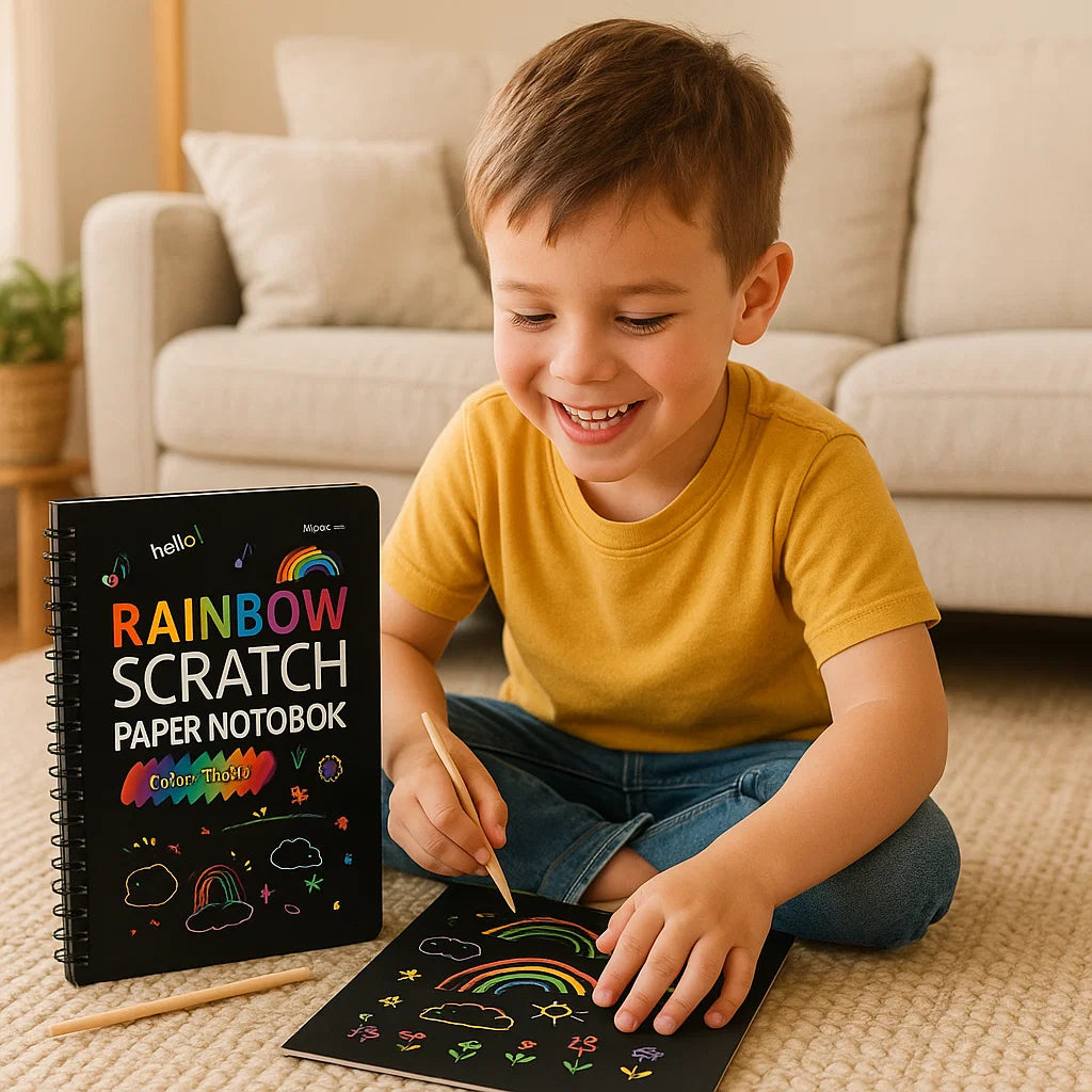 Papel mágico para rascar arcoíris
