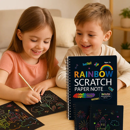 Papel mágico para rascar arcoíris