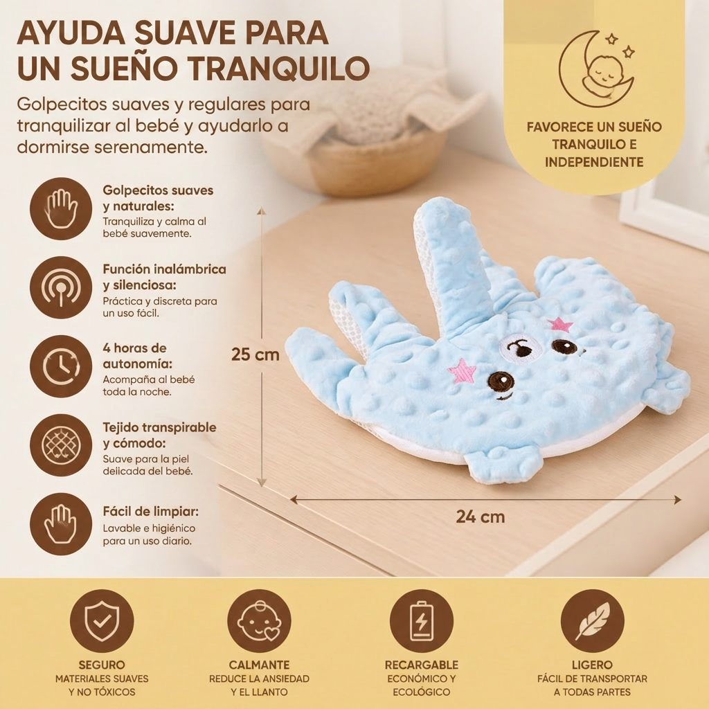 Ayuda para dormir para bebés con función de suaves palmaditas – favorece un sueño tranquilo e independiente