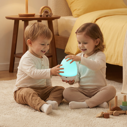 Luz nocturna LED con forma de huevo de silicona – regulable al tacto, 7 colores