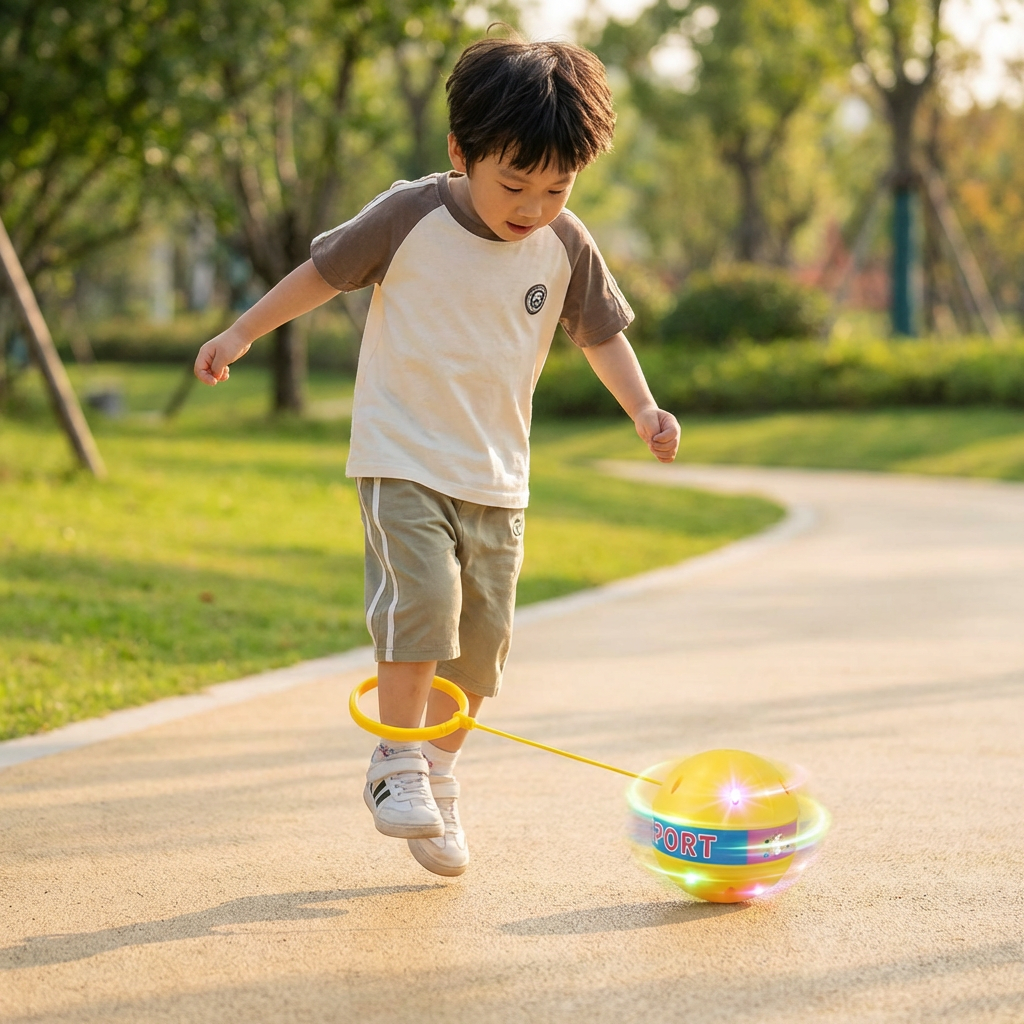 Pelota de Salto LED para Tobillo – Juguete Interactivo para Saltar para Niños